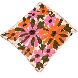 Vintage Verasheer Scarves by Vera Hand Rolled Hems Silk Blend Scarf 21" Square